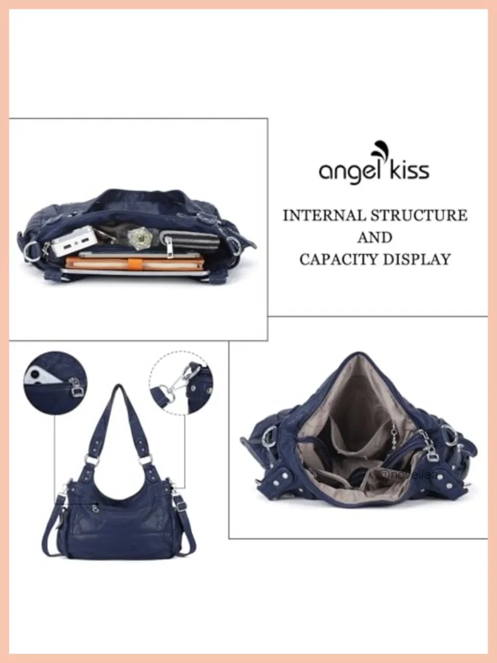 Washed Faux Leather Large Crossbody Hobo Satchel Shoulder Handbag Tote Purse